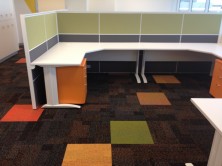 Ecotech Metal C Leg Workstations With Staxis Tile Base Screens